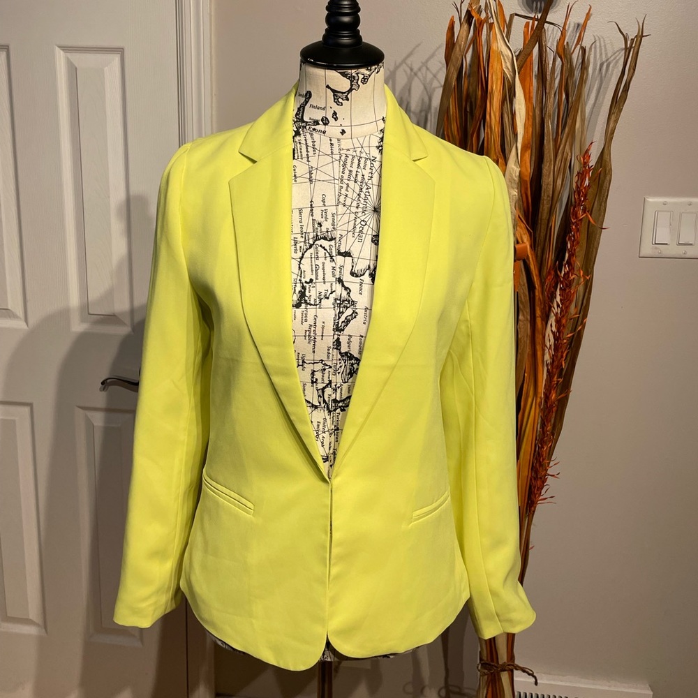NWT F21 Lime vibrant Vintage Y2k Eyelet/hock Work Flare lightweight colorful S